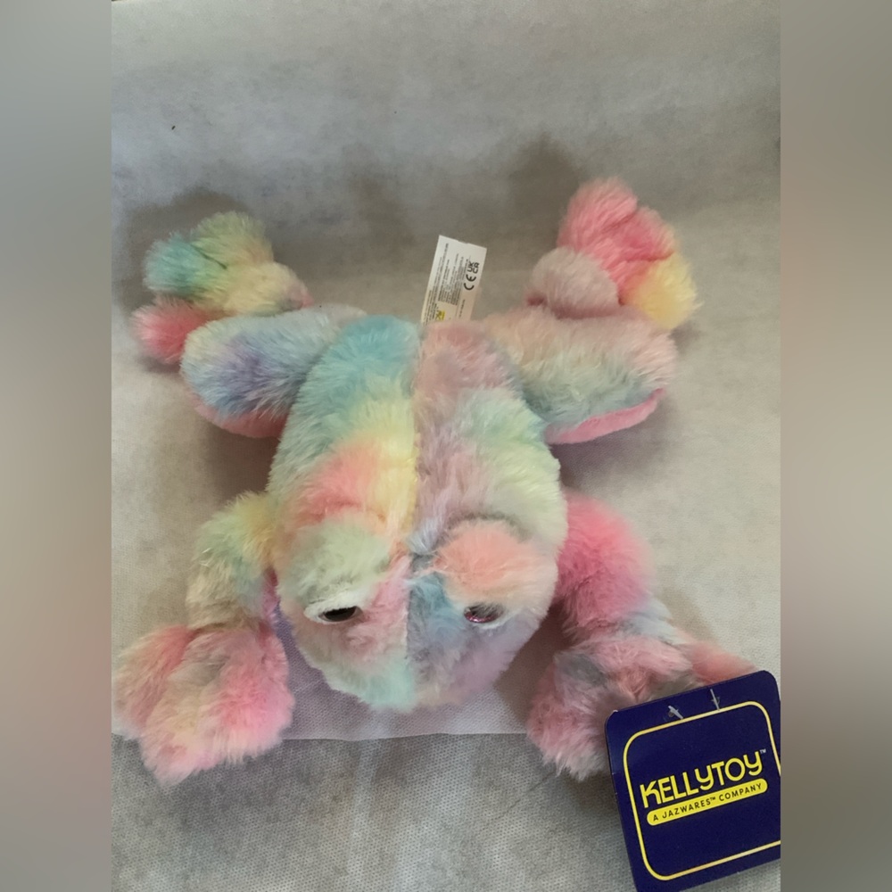 NWT Kellytoy Plush with Rainbow Pattern